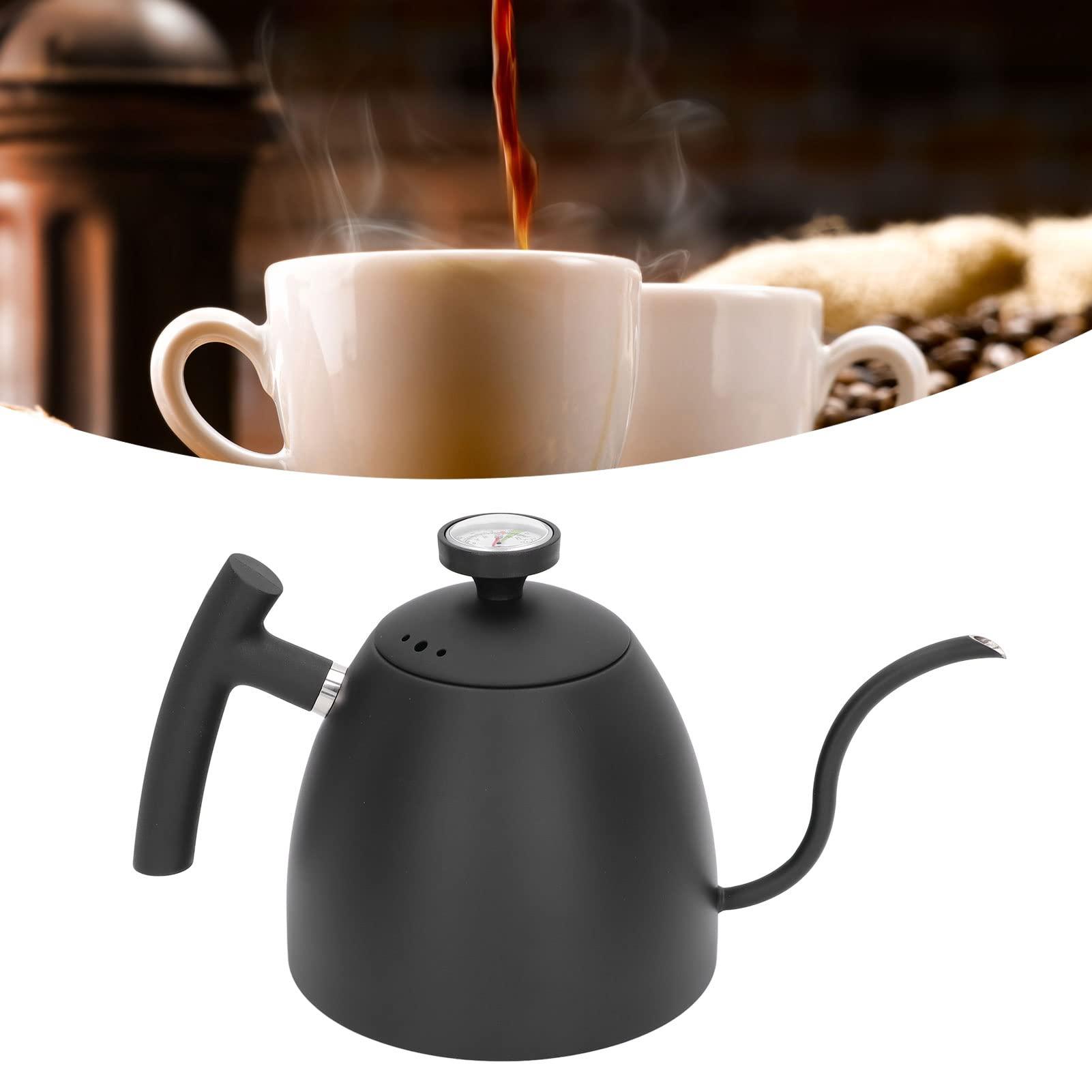 Xcello Xcello Black Gooseneck Coffee Kettle with Thermometer, 800ml Capacity, Stainless Steel, Suitable for Induction Cooktops