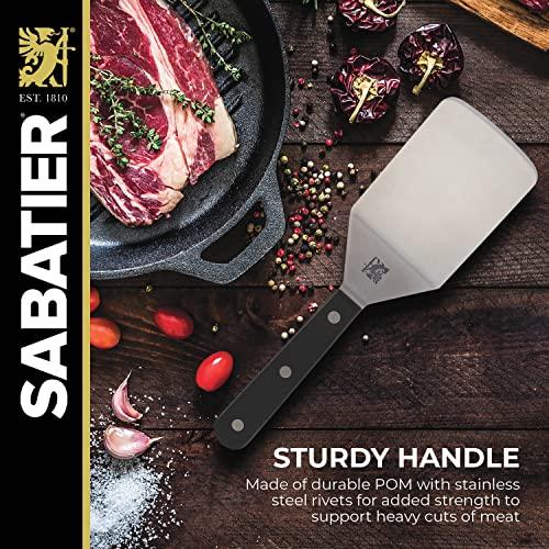 Sabatier Sabatier Triple Rivet Stainless Steel Wide Turner, 9.65-Inch, Black