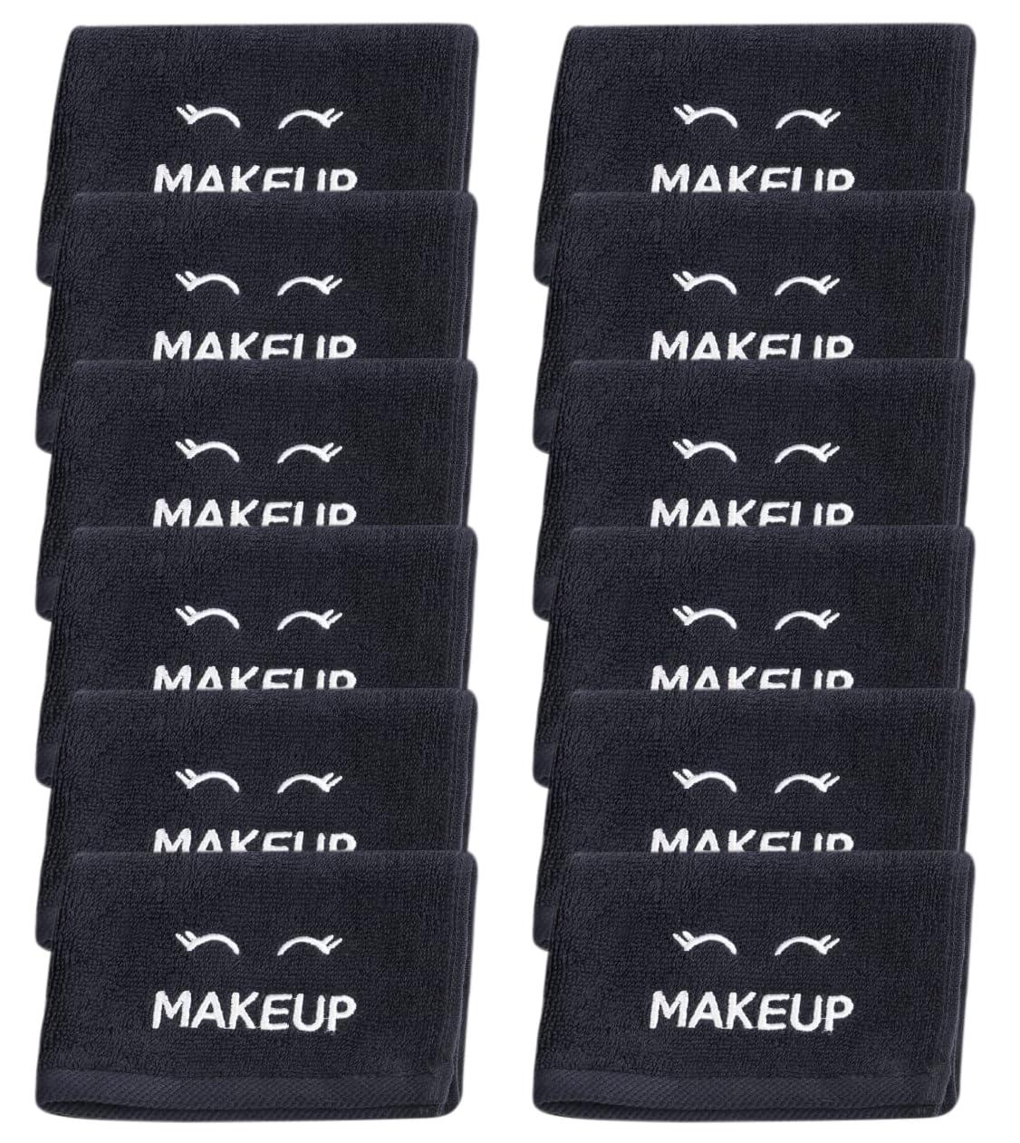 White Classic White Classic Bleach Safe Black Makeup Washcloths for Face Cleansing, 12 Pack - Super Soft Luxury Cotton Black Makeup Towels, Highly Absorbent and Quick Dry, All Makeup Remover Cloth | 13 x 13