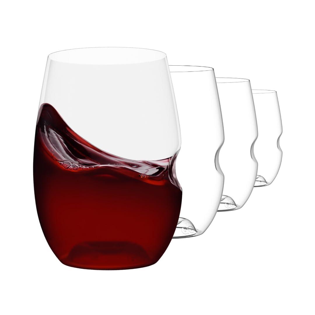 Govino govino Go Anywhere Wine Glasses | Dishwasher Safe, Flexible, Shatterproof, and Recyclable | 16 oz. Each | Set of 4.