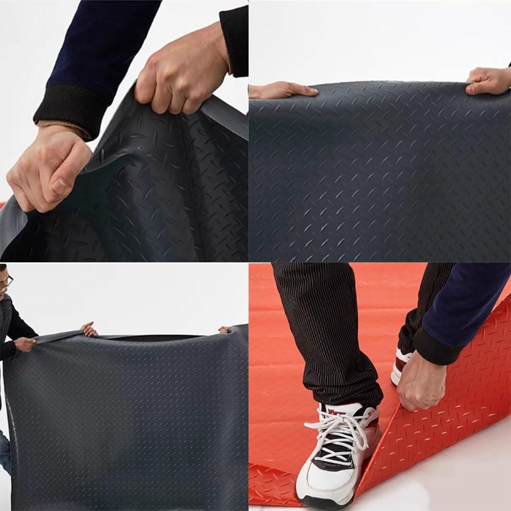 GRRICEPL GRRICEPL 1.5mm Thick Garage Floor Rubber Mat, Rubber Garage Floor Mats, Garage Floor Mats for Under Car, Heavy Duty Coin-Grip Garage Flooring Roll (Color : Green, Size : 0.9x8m)