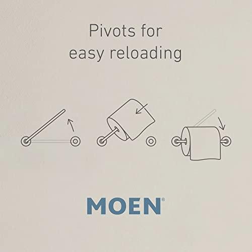 Moen Moen Y1208BN Oxby Collection Pivoting Toilet Paper Holder, Brushed Nickel