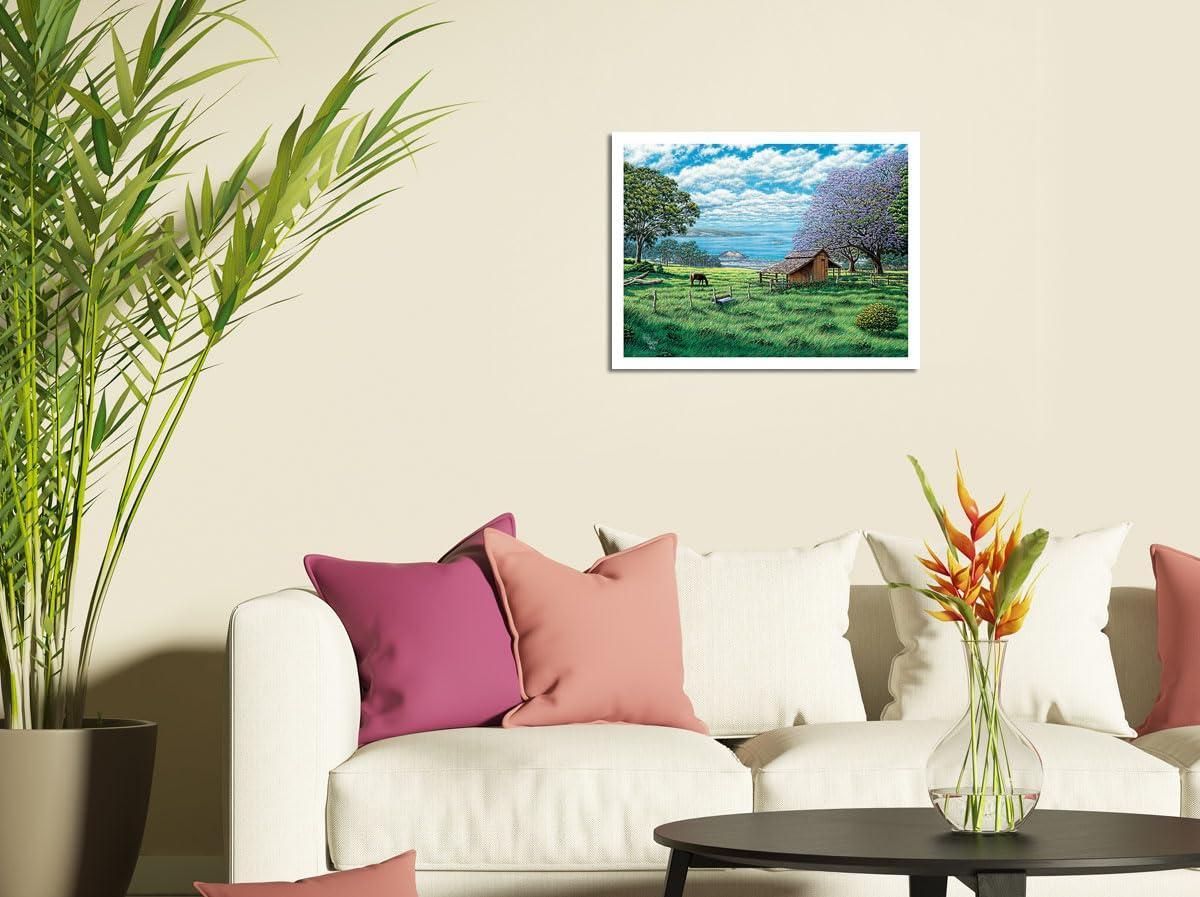 Pacifica Island Art Ulupalakua Upcountry - Maui Hawaii - From an Original Color Painting by Hans Olson - Bamboo Fine Art 290gsm Paper Print (Unframed) 24x32in