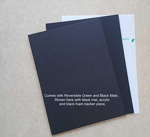 Golf Flag Frames 16x27 Black Golf Flag and Ticket Frame, Moulding blk-001, Reversible Green-Black Mat (holds 13x17 Masters Golf Flags; flag-tickets not incl)