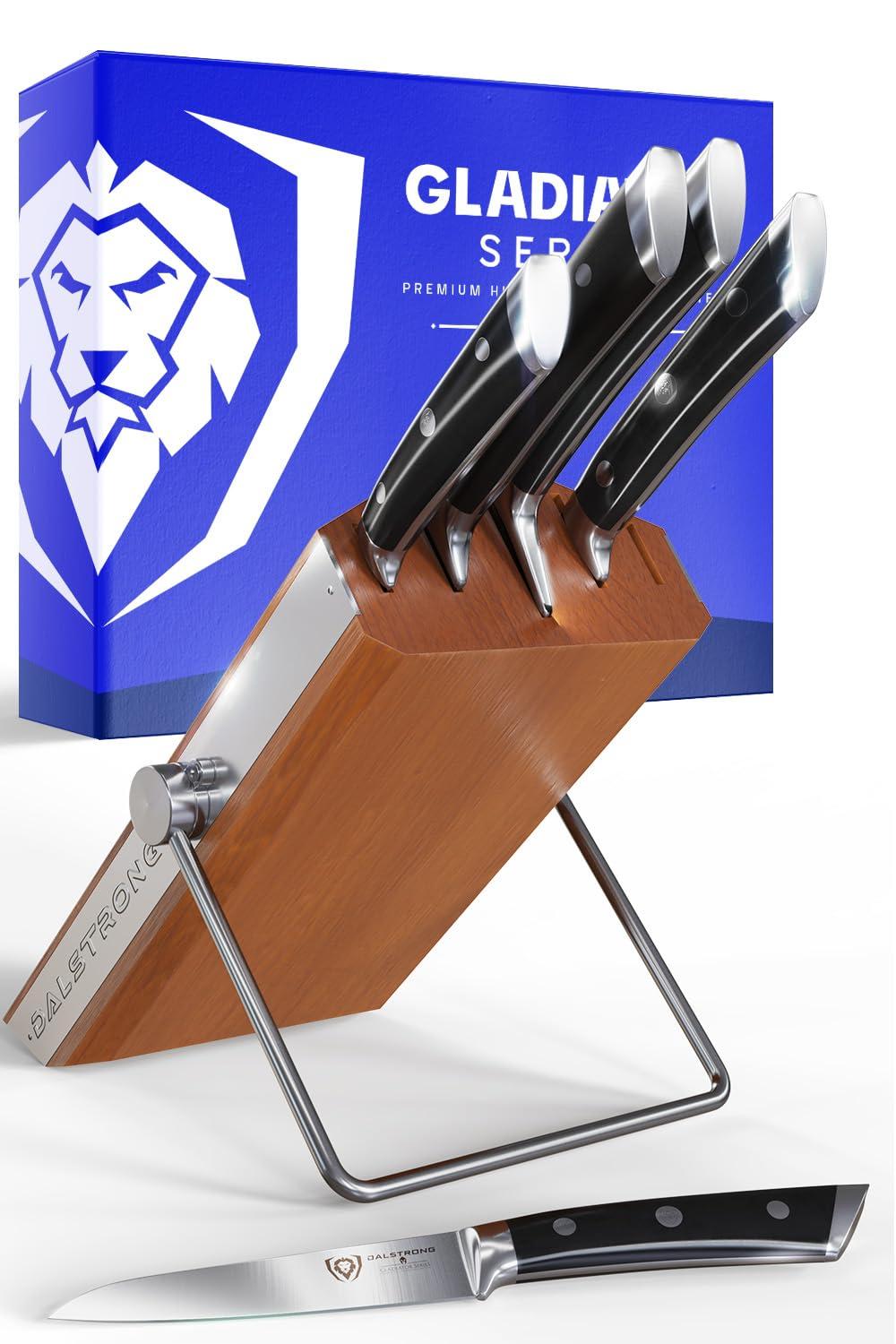 Dalstrong Dalstrong Knife Block Set - 5 Piece - Gladiator Series - with Modular, Multi-Level Block - German High Carbon Steel - Premium ABS Black Handles - NSF Certified