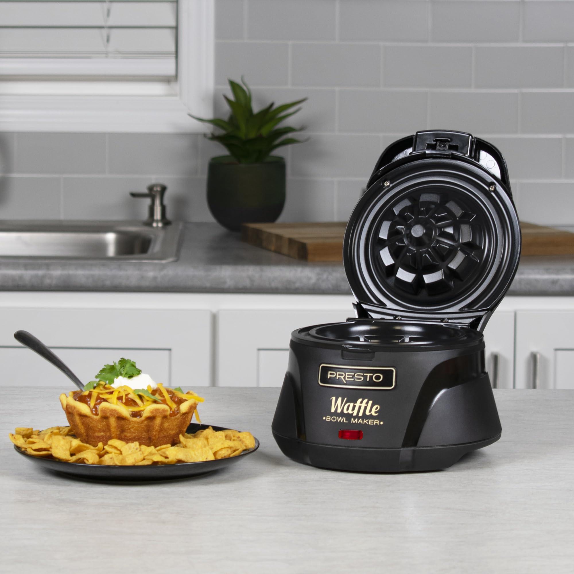Presto Presto 03500 Belgian Waffle Bowl Maker,Black, 9.3 x 8.25 x 5.25 inches