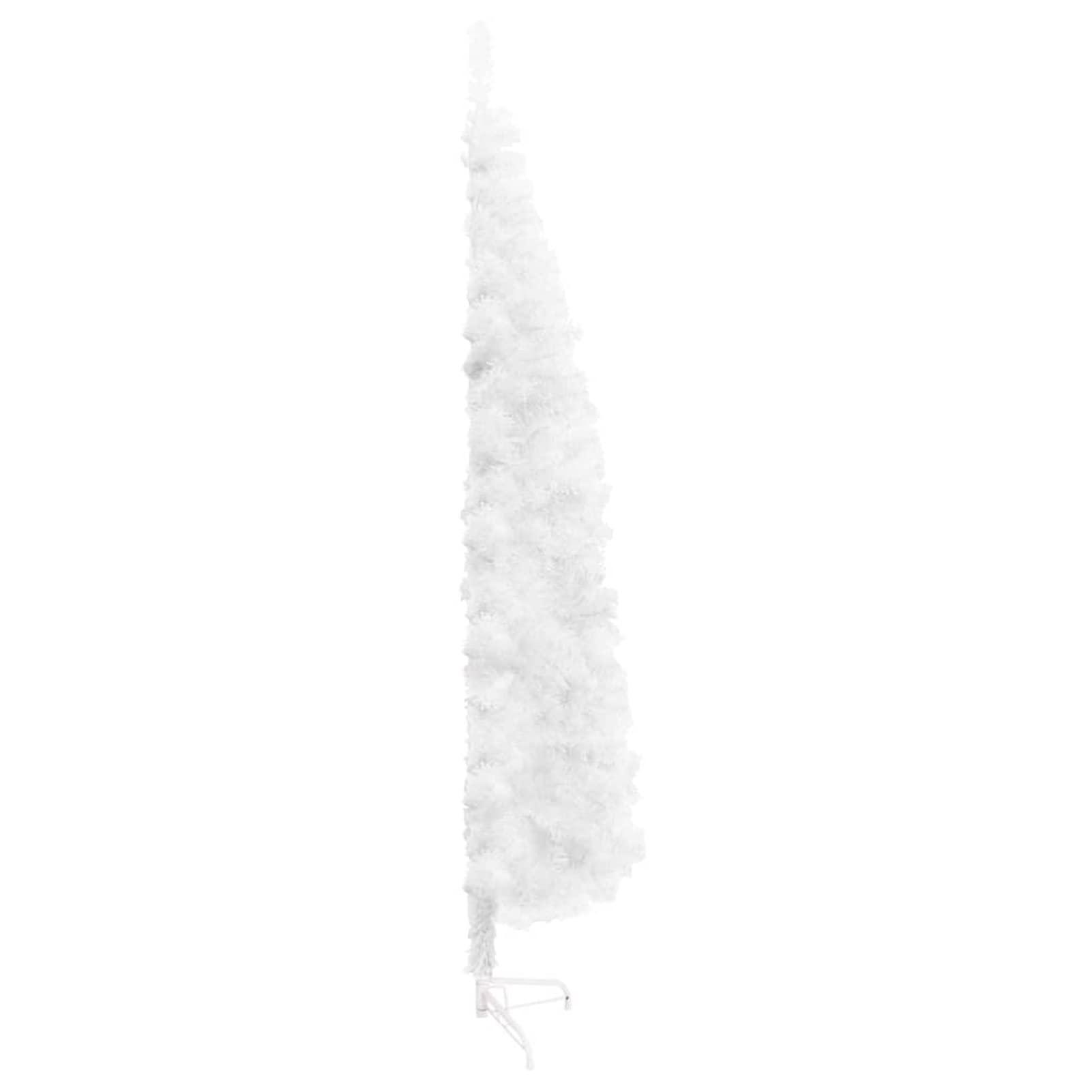 ZEYUAN ZEYUAN Slim Artificial Half Christmas Tree with Stand Christmas Artificial Tree Christmas Tree Stand White 7 ft