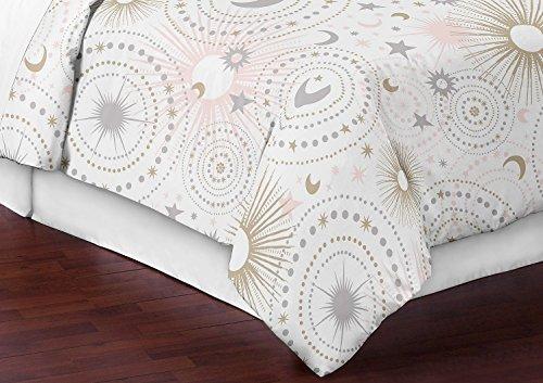 Sweet Jojo Designs Sweet Jojo Designs Blush Pink, Gold, Grey and White Star and Moon Celestial Girl Full/Queen Kid Childrens Bedding Comforter Set 3 Pieces