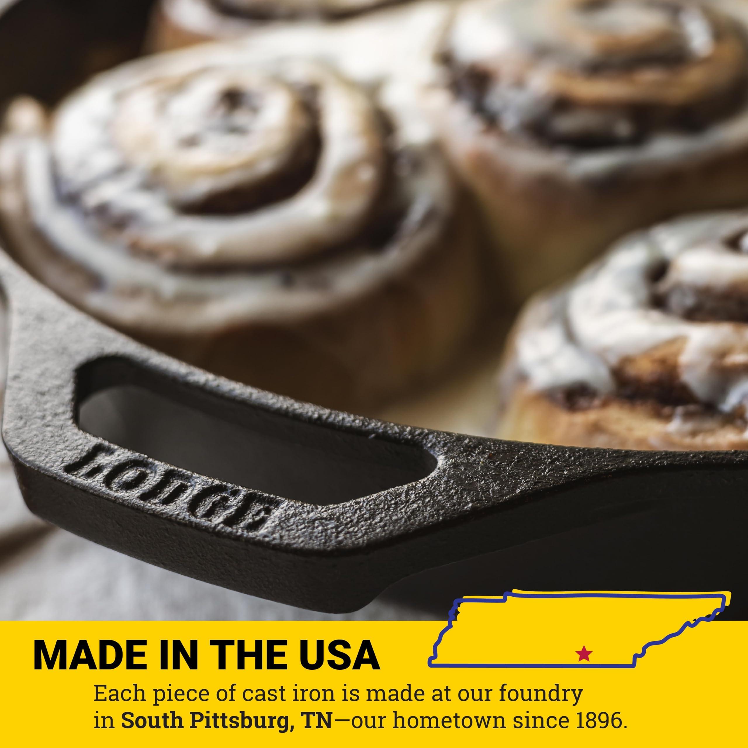 Lodge Lodge 10.25 Inch Cast Iron Pre-Seasoned Skillet Signature Teardrop Handle - Use in the Oven, on the Stove, on the Grill, or Over a Campfire, Black