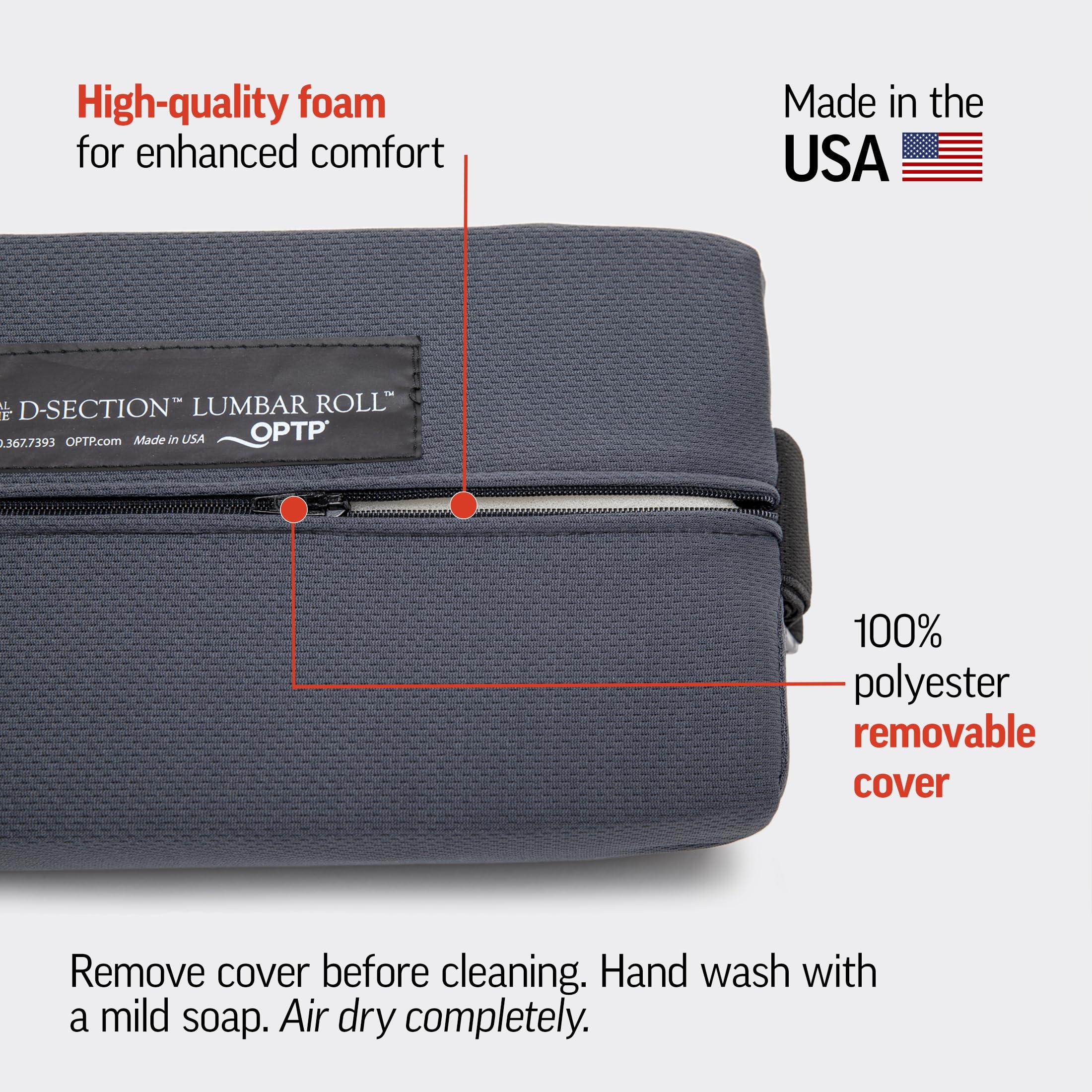 OPTP OPTP The Original McKenzie D-Section Lumbar Roll USA-Made Low Back Lumbar Support Pillow for Office, Back Pillow for Car and Travel. The Preferred Lumbar Pillow of Physical Therapists.