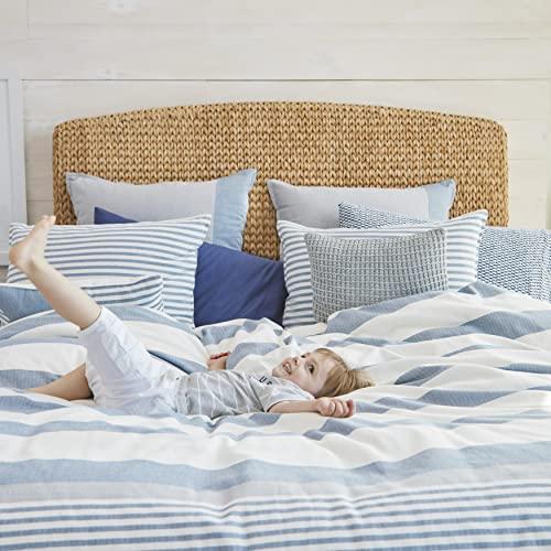 Nautica Nautica - Queen Comforter Set, Cotton Reversible Bedding with Matching Shams, Stylish Home Decor (Bradford Navy/Kahki, Queen)