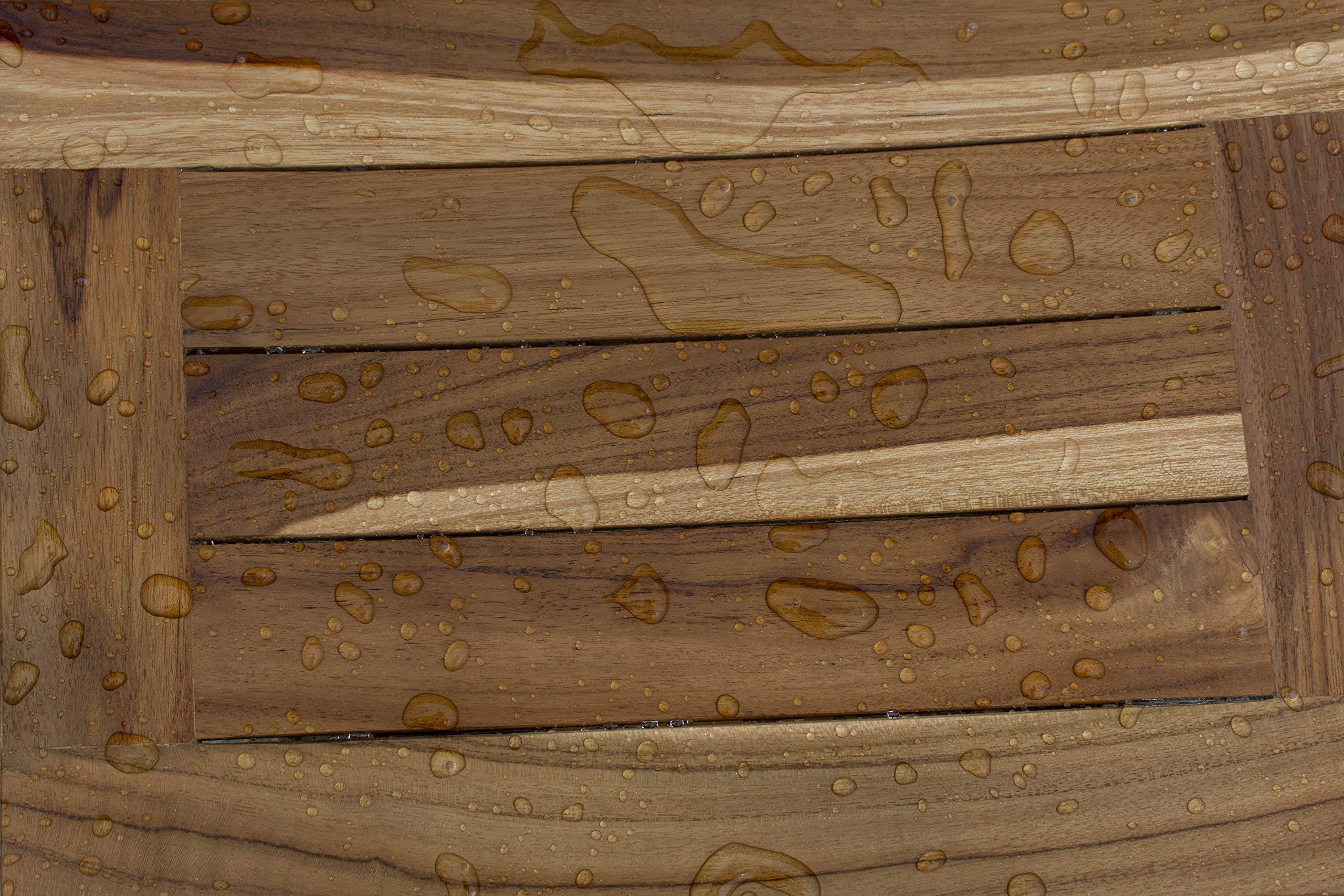 EcoDecors EcoDecors, Satori, 18\", Teak Shower Bench, Teak Shower Stool, Teak Shower Seat, Shower Storage Shelf, Bathroom Storage, Shower Storage, Teak Shower Stool for Inside Shower