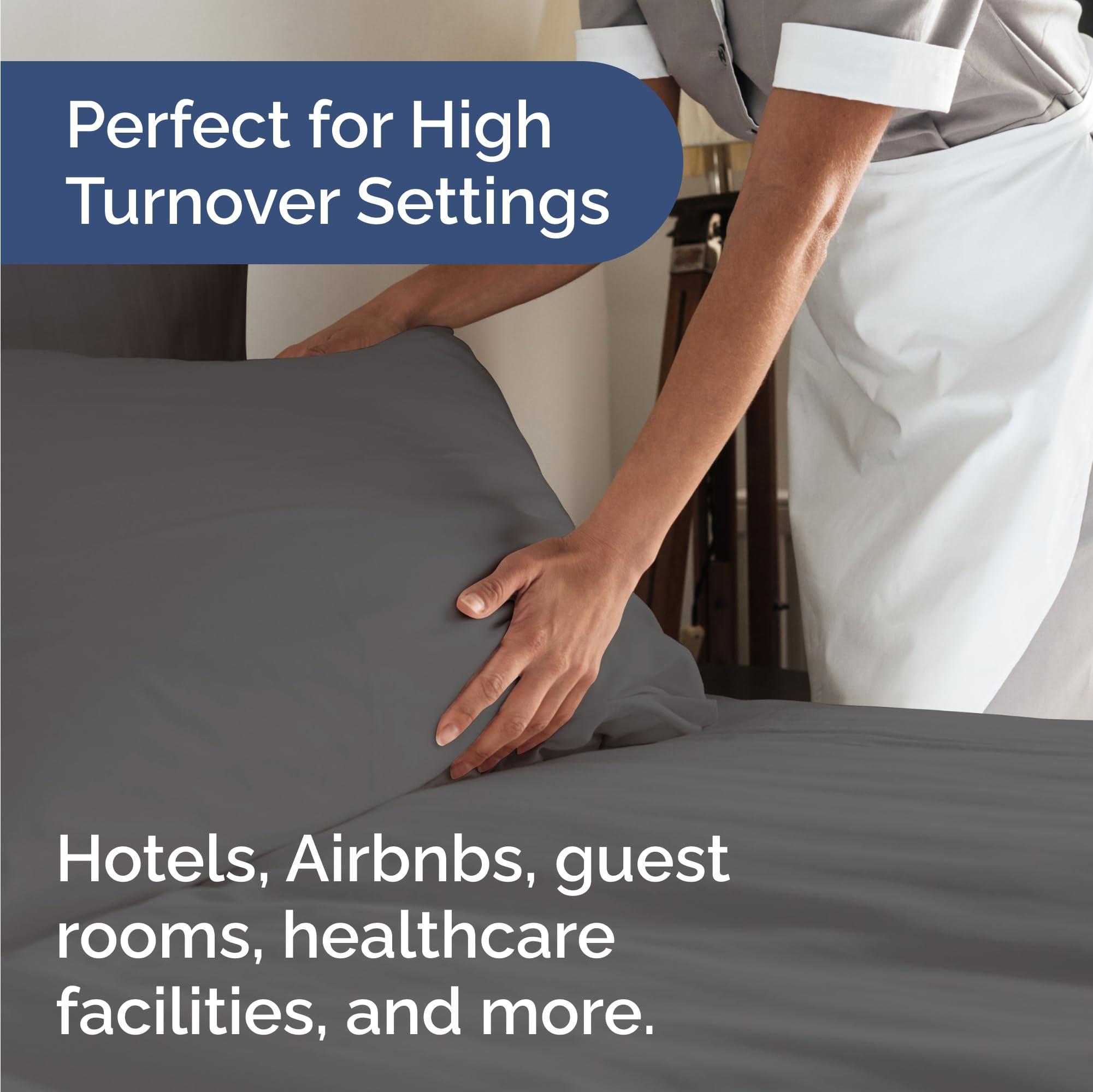 CGK Unlimited Bulk Case Pack of 16 Complete Sheet Sets - Twin XL Bed Sheet Sets - Wholesale Sheets for Hotels & Airbnbs - Exceptional Value - Dark Grey