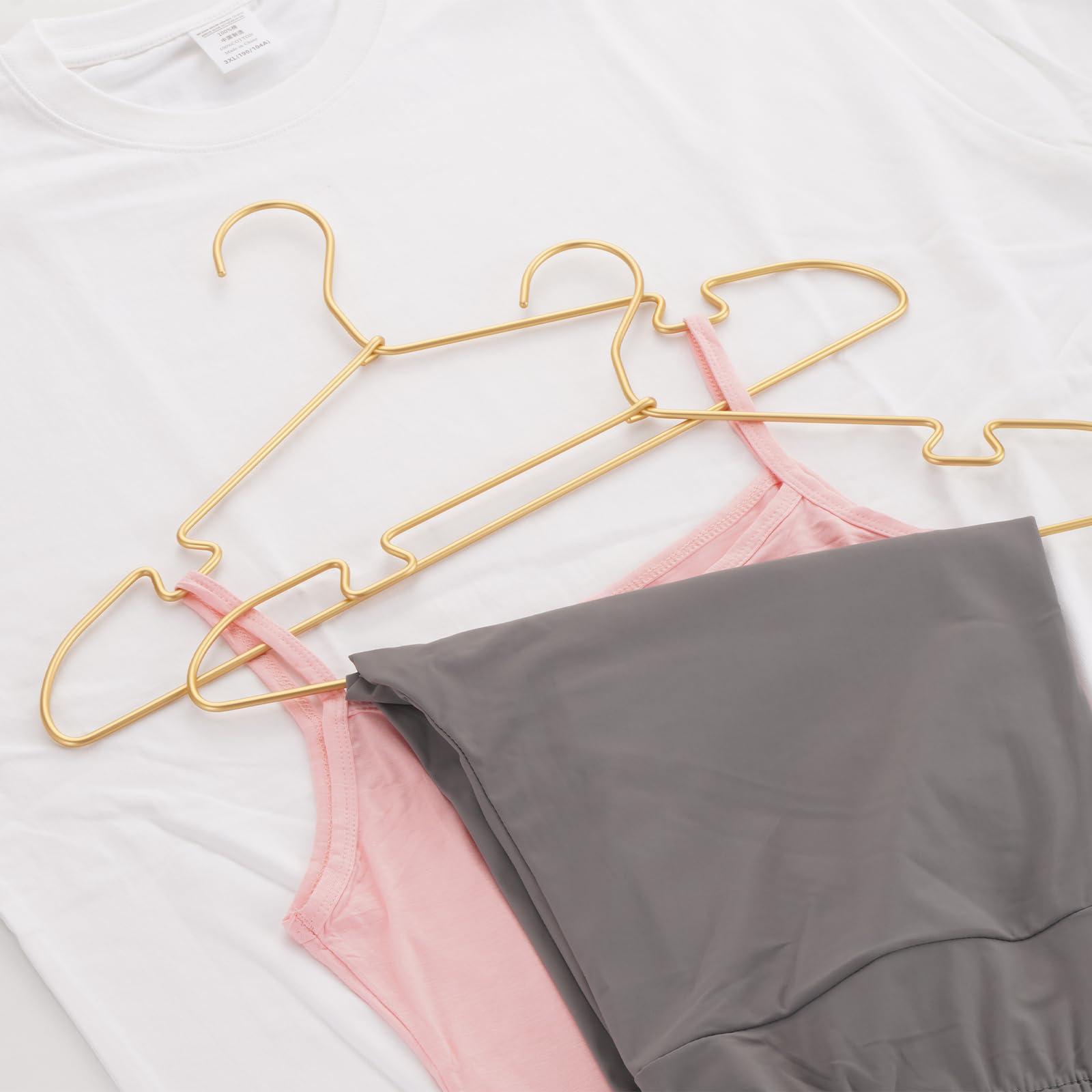 VWV Gold Aluminum Clothes Hangers, 30 Pack 16.5 Inch Metal Shirt Hangers, Lightweight and Sturdy Heavy Duty Hangers for Suit Jackets and Dress Wedding Dresses Etc