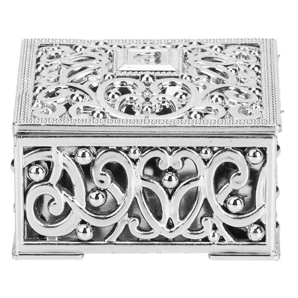 Cyrank 12pcs Hollow Candy Boxes, Wedding Favor Boxes Plastic Candy Storage Boxes Gift Boxes Gorgeous Small Candy Boxes for Wedding Christmas Birthday(Silver)