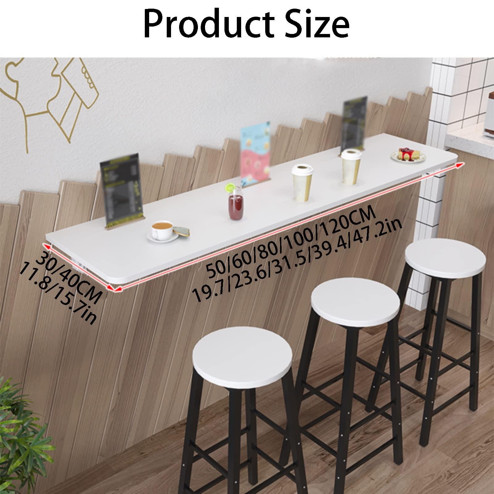 ENKEZI ENKEZI Wall Mounted Floating Folding Table, Wooden Desk for Office Home Kitchen, Modern Wood Folding Wall Mounted Desk, Heavy Duty Wall Mount Table Kitchen Dining Table (Size : 60x40cm(23.6x15.7in))