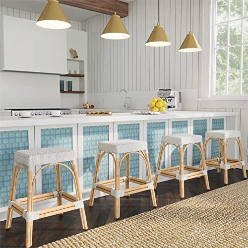 Butler Specialty Company Butler Specialty Company Robias Rattan 24.5\" Counter Stool - Glossy White