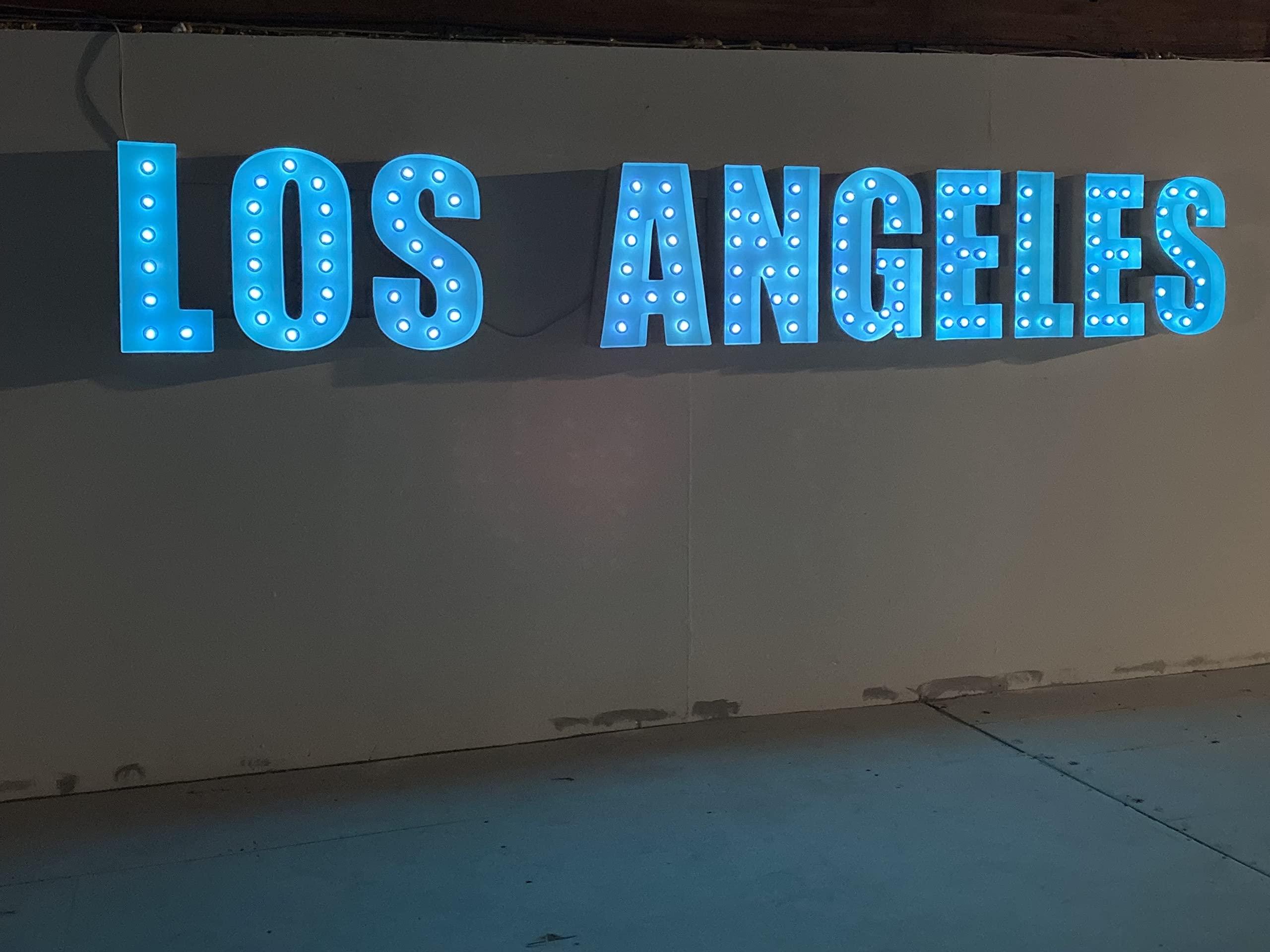 Generic Custom Marquee Sign Letters | Large Marquee Letters 3ft Tall | Marquee Letters 3 feet tall | Bar Sign With Lights | Los Angeles Wall Art (6, White)