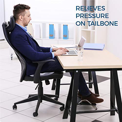 Dr. Flink Donut Pillow Hemorrhoid Seat Cushion - Orthopedic Memory Foam – Contoured Luxury Comfort, Pain Relief and Supports Prostate, Pregnancy, Post Natal Sciatica Coccyx, Surgery & Tailbone Pressure Dr Flink