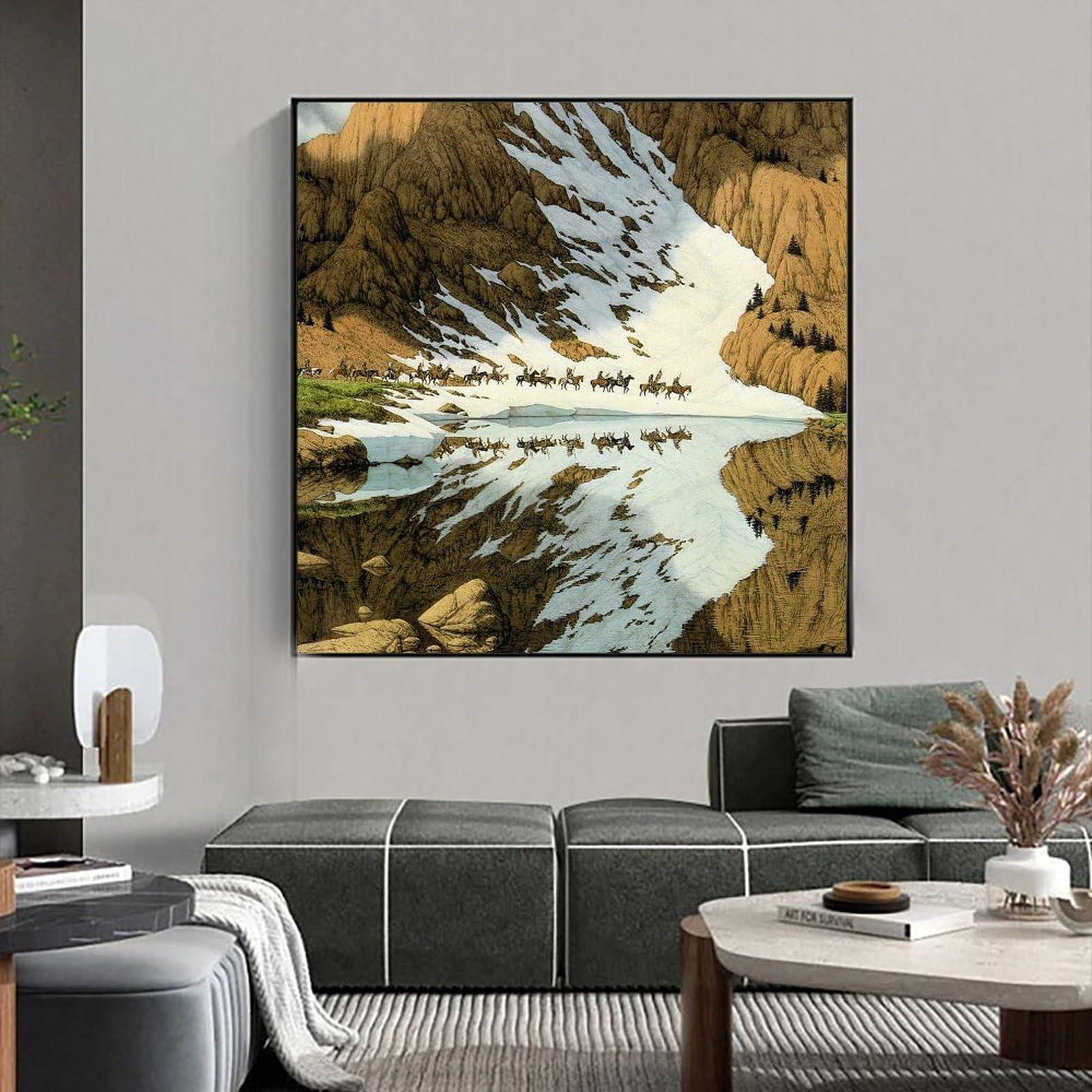 CULPRT Famous Bev Doolittle Modern Art Posters (8) Wall Poster Art Canvas Printing Gift Office Bedroom Aesthetic Poster 16x16inch(40x40cm) Frame-style