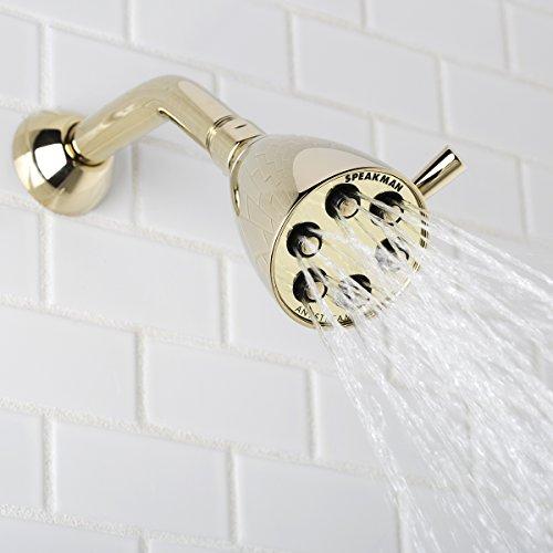Speakman Speakman S-2252-PB Signature Brass Icon Anystream High Pressure Adjustable Shower Head, Polished Brass, 2.5 GPM