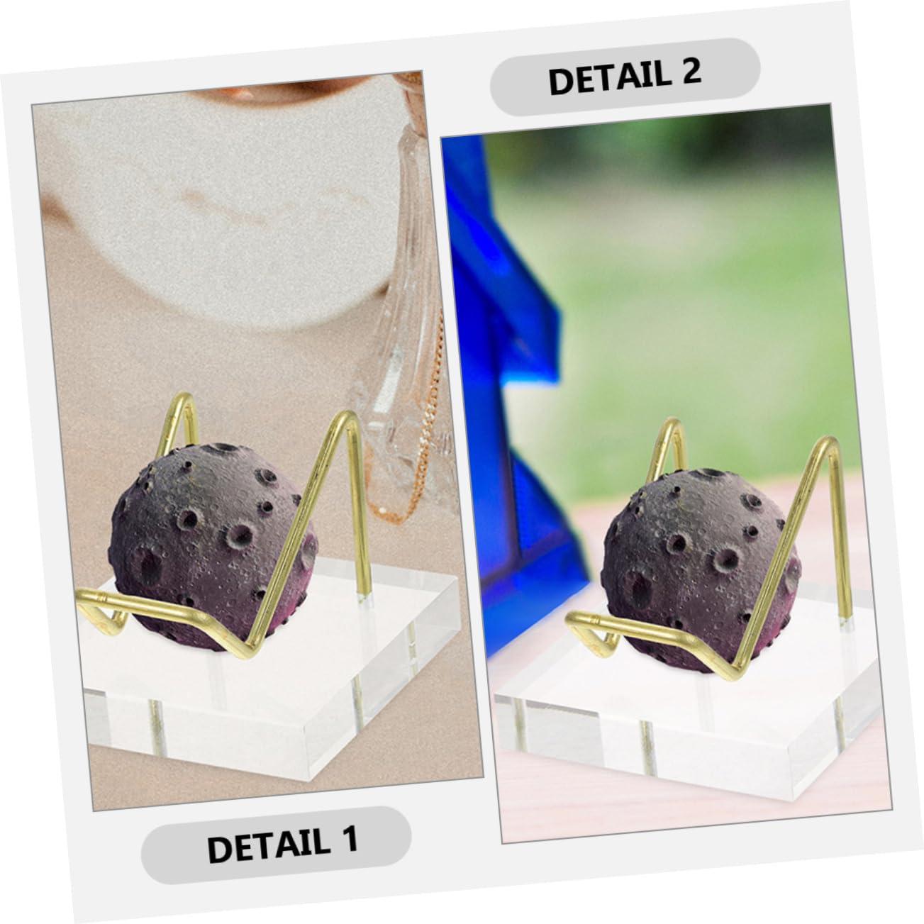 OKUMEYR OKUMEYR Lucite Holders for Heart Shaped Gems 3pcs Acrylic Display Stands Metal Base for Collectibles and Art Pieces