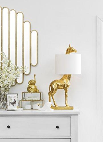 Creative Co-Op Creative Co-Op Gold Giraffe Lamp with Linen Shade