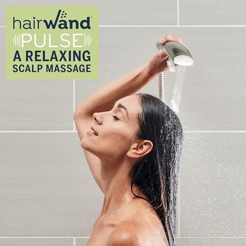 Waterpik Waterpik High Pressure Pulsating Shower Wand and Rain Shower Head Combo with Extra-Long 8-Foot Metal Hose, HairWand Pulse Spa System 12 Spray Modes for Hair and Body, Brushed Nickel