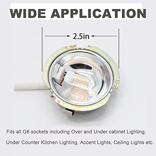 XRZT XRZT G8 Led Bulbs T4 Led Bulb 120V 20W-35W Halogen Replacement Bulb Warm White Light 3000K for Kitchen Lighting, Under-Cabinet Light and Puck Light, Pack of 5