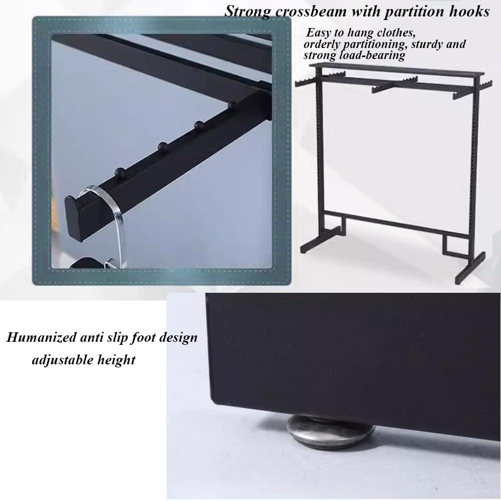 Etlegor Modern Clothing Store Garment Rack, Floor-Standing Clothing Display Stands Double Sided Metal Storage Shelves Retail Display Rack Adjustable Lifting Hanging Clothes Racks ( Color : White , Size : 120x