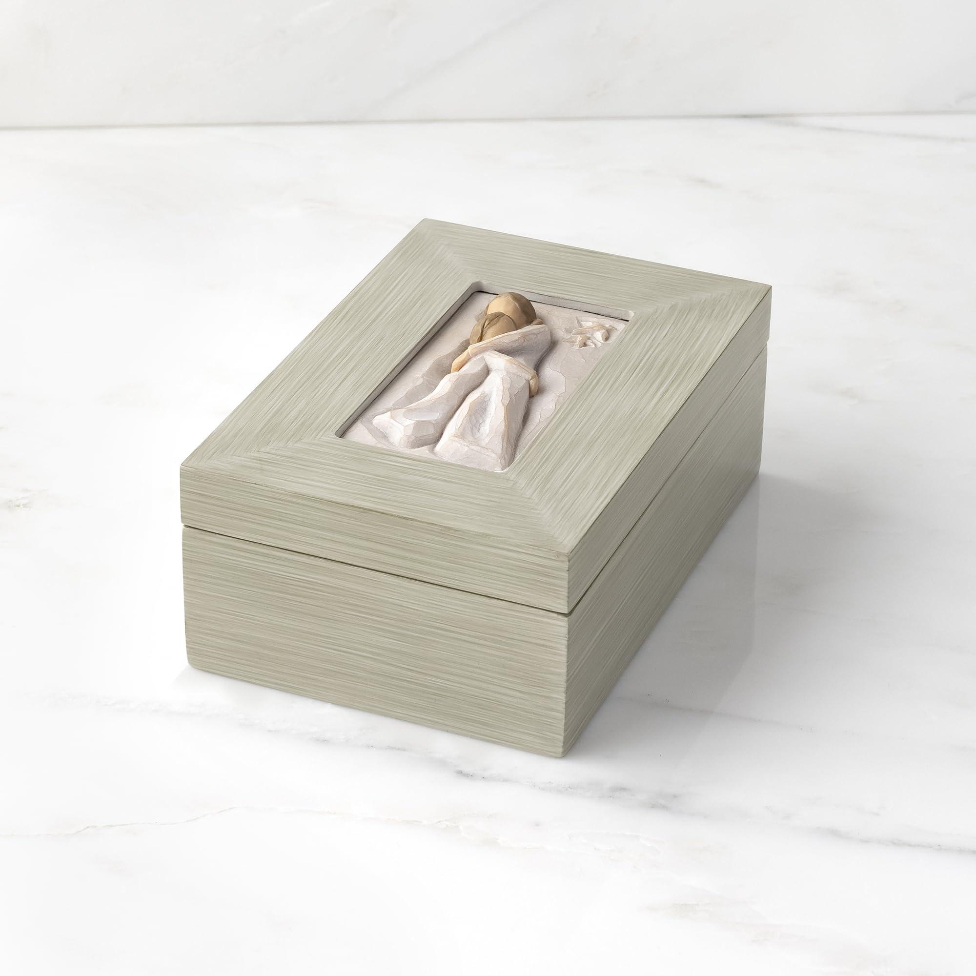 Willow Tree Willow Tree Mother and Daughter, Protect and cherish, give wings to fly, A Message of Family Love and Support, Wood Box to hold Jewelry and Keepsakes, Sculpted Hand-Painted Memory Box