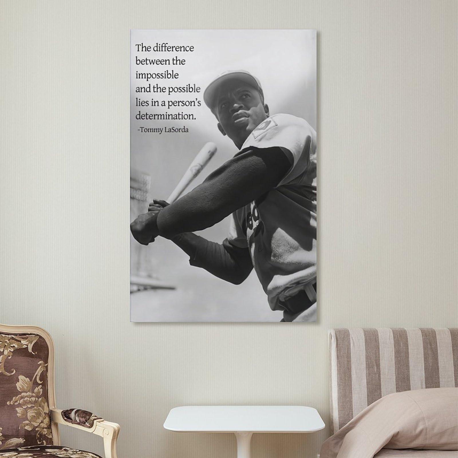 TERRE D\'HORSE TERRE D\'HORSE Jackie Robinson Quote Print Photo Art Painting Canvas Poster Home Decorative Bedroom Modern Decor Posters Gifts 24x36inch(60x90cm)