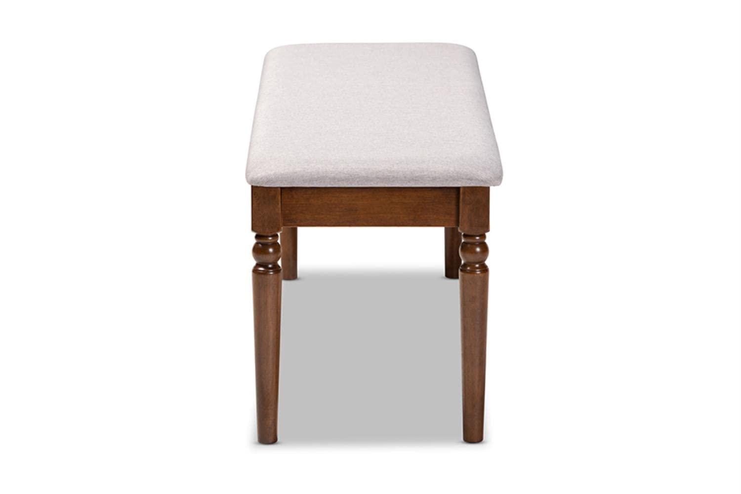 Baxton Studio Baxton Studio Giovanni Modern and Contemporary Grey Fabric Upholstered and Walnut Brown Finished Wood Dining Bench