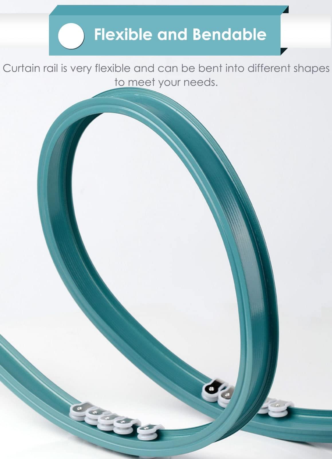 SRNSAEB SRNSAEB Curved Ceiling Curtain Track Bendable, 10 11.5 13 15 20 23 26 Ft Long, Aluminum Curtain Rod Room Divider for Partition/Home/Commercial (Color : Blue, Size : 1m/3.3ft)