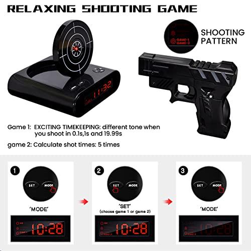 EC VISION EC VISION Lock N' Load Gun Alarm Clock/Target Alarm Clock/Creative Clock - Black