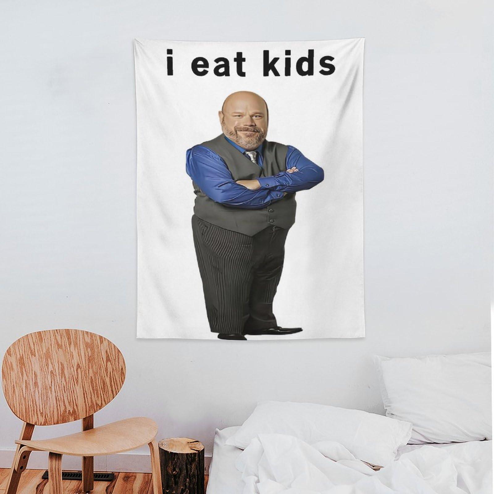 BionZax BionZax Bertram I Eat Kids Vertical Wall Tapestry for Bedroom, College Dorm Or Living Room 30\"x40\", Funny Meme Tapestries Hanging for Home Decor Gifts