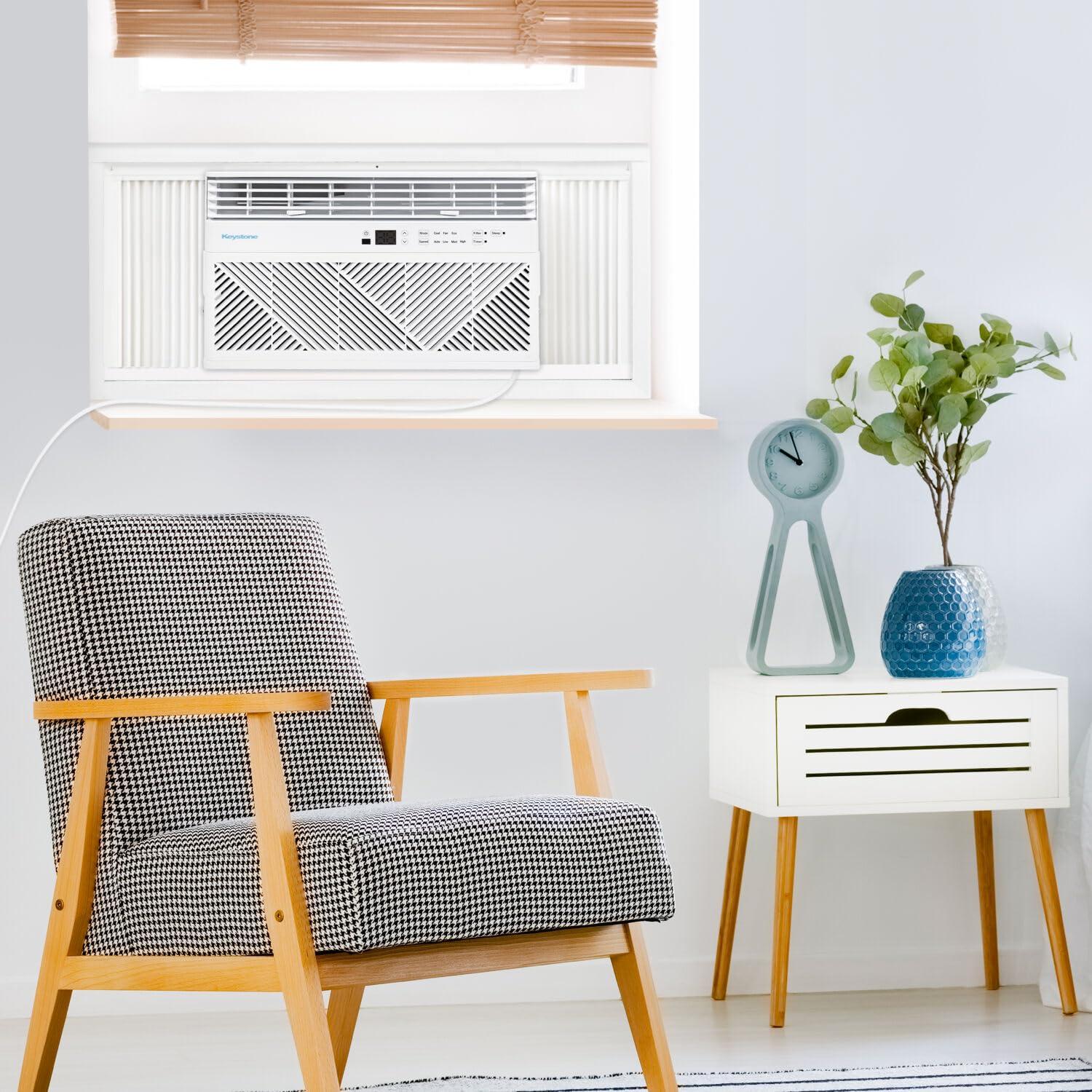 Keystone Keystone 12,000 BTU Window Mounted Air Conditioner,115V, Window Air Conditioner for Apartment, Living Room, Bathroom and Rooms up to 550 Sq.Ft. with Remote Control, White