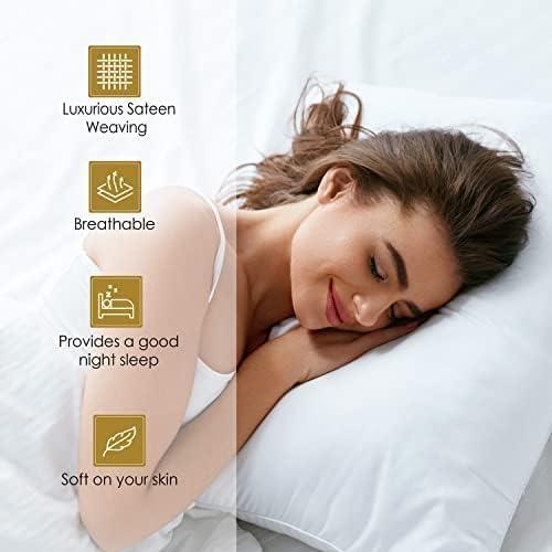 Couture Charm Queen Size 1000 Thread Count 100% Egyptian Cotton Sheet Set, 4-Piece, Sateen Weave, with 14-16\" Deep Pocket Snug Fit (Solid, Light Blue)