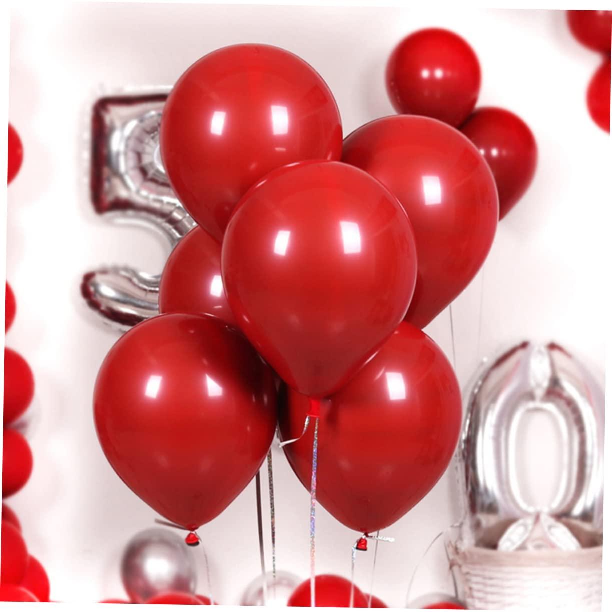 DECHOUS DECHOUS 50 Pcs Decorative Balloons for Party Emulsion Unique Latex Balloons Valentine S Day Balloons Matte Red Balloons Red