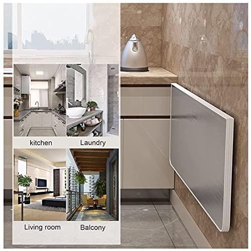 FALIYORS FALIYORS Wall-Mounted Folding Table for Kitchen, Fold Down Wall Table, Small Space Dining Table, Breakfast Bar Table, Workbench Foldable, Brushed Stainless Steel (Size : 9030cm/35inch12in