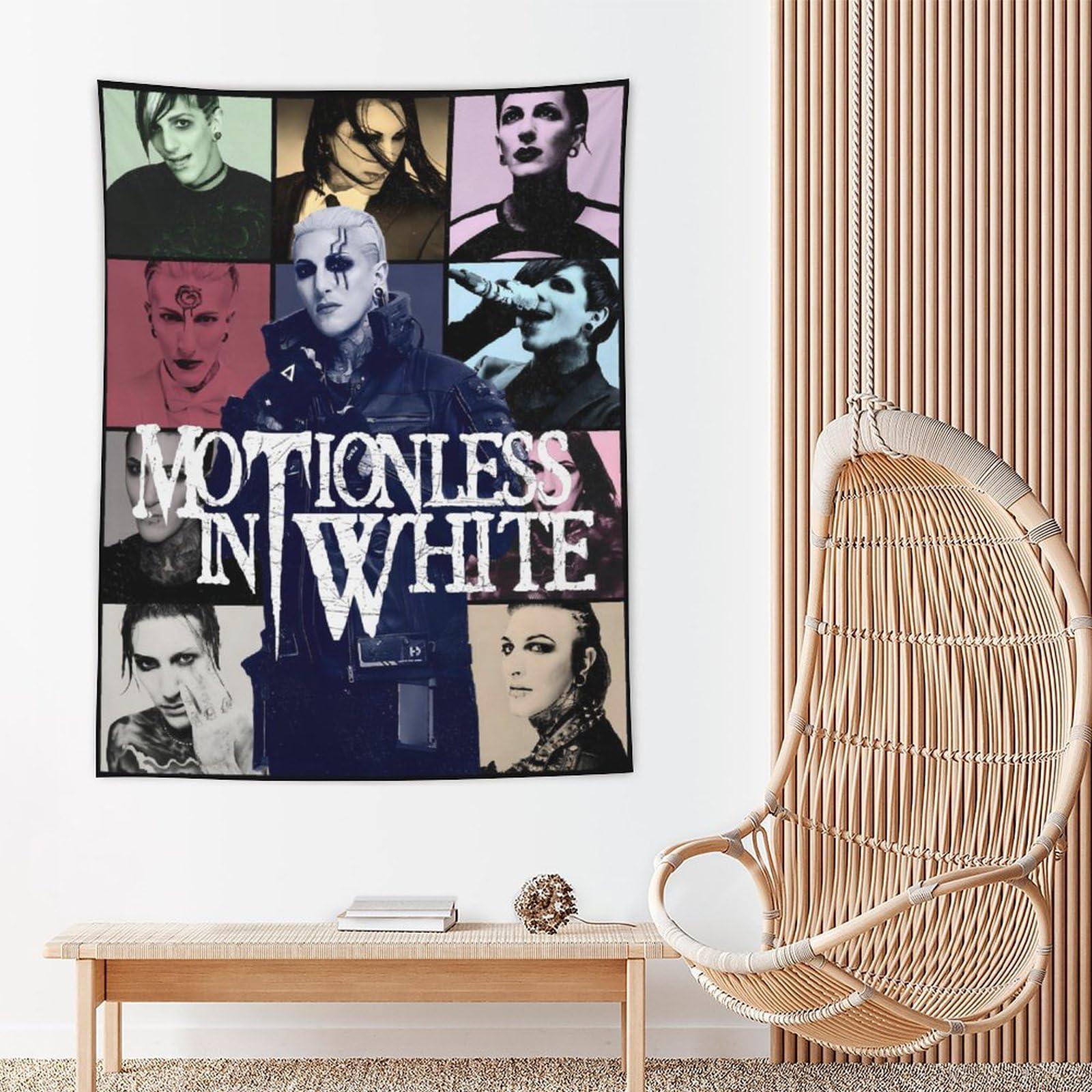 HA4PLUS HA4PLUS Motionless Metal In White Band Tapestry, Album Posters, Funny Aesthetic Wall Hanging, Wall Tapestry for Modern Family Bedroom Decor 60\"x80\"