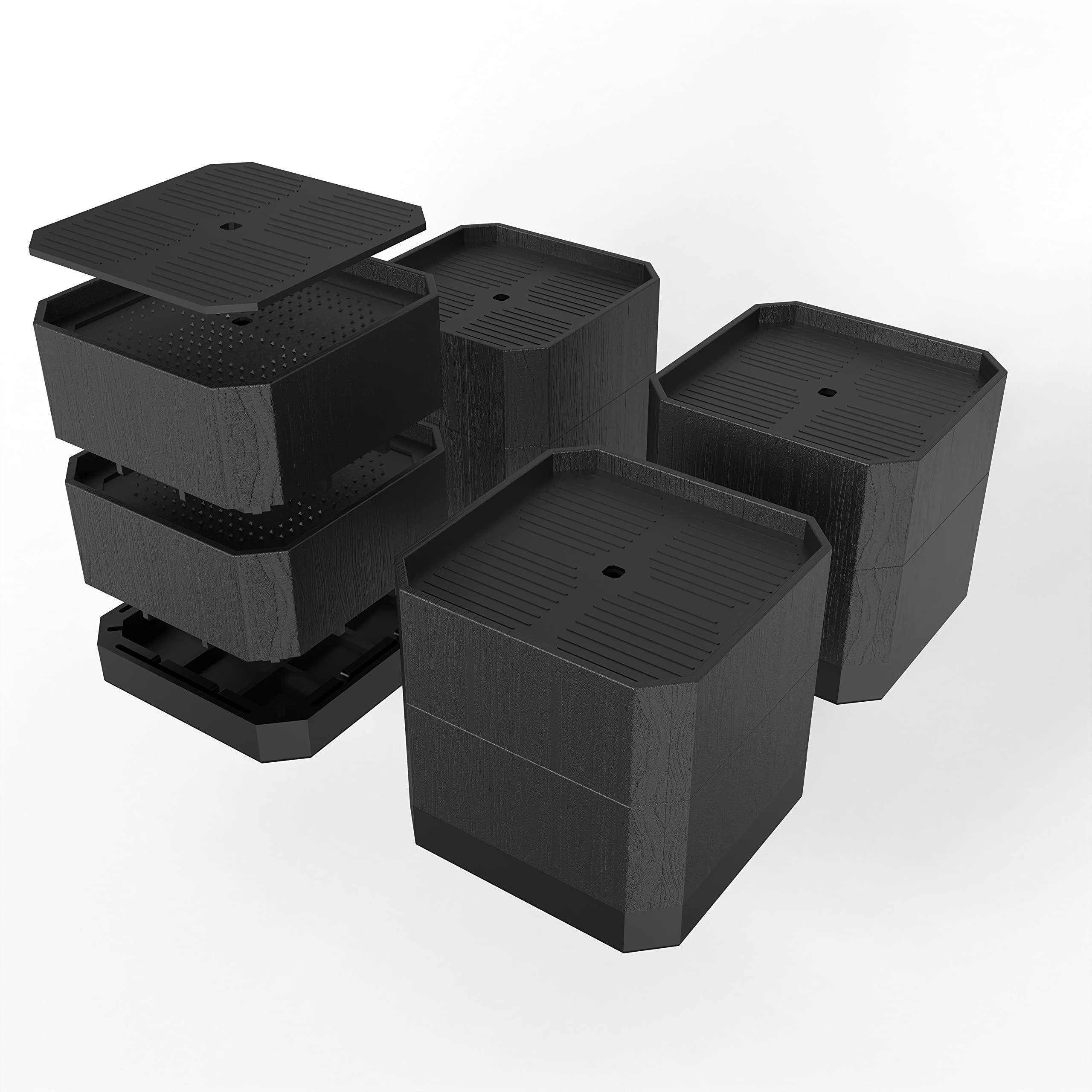 BTSD-home BTSD-home Bed Risers 1.5 or 3 inch Adjustable Furniture Heavy Duty for Couch Desk Sofa Table 4pack