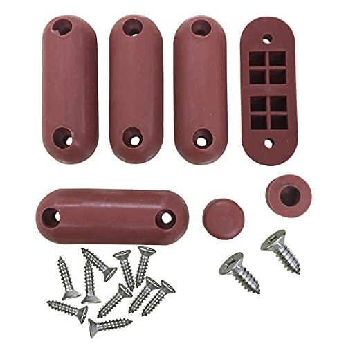 Renovators Supply Manufacturing Brown Silicone Toilet Seat Bumpers 7 Rubber Replacement Safety Bumper Caps 2.37" L Tips with Hardware for Bowl Protection Non Slip Shock Absorbing Seat Renovators Supply Manufacturing Pack of 2