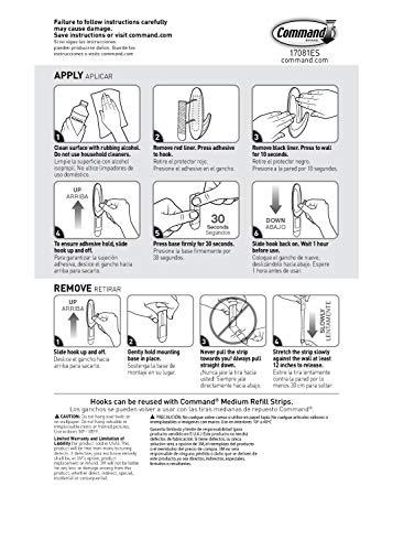 Command Command Medium Designer Hooks, Damage Free Hanging Wall Hooks with Adhesive Strips, No Tools Wall Hooks for Hanging Decorations in Living Spaces, 9 White Hooks and 12 Command Strips