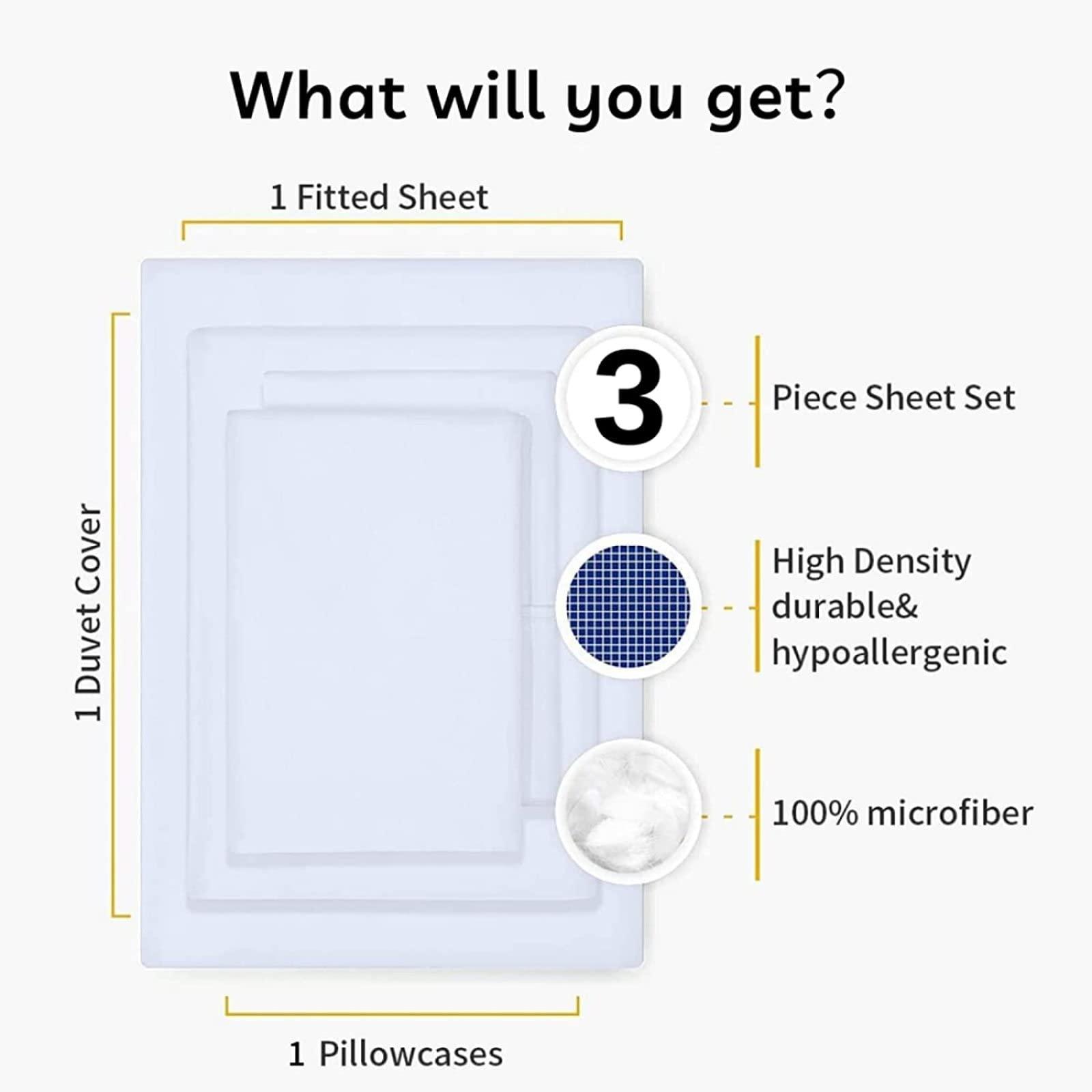 VARAGO VARAGO Wolf Sheets Twin Sheet Set, Animal Bedding Sheets & Pillowcases, 100% Microfiber, Deep Pocket, Includes 1 Flat Sheet, 1 Fitted Sheet, and 1 Pillowcase