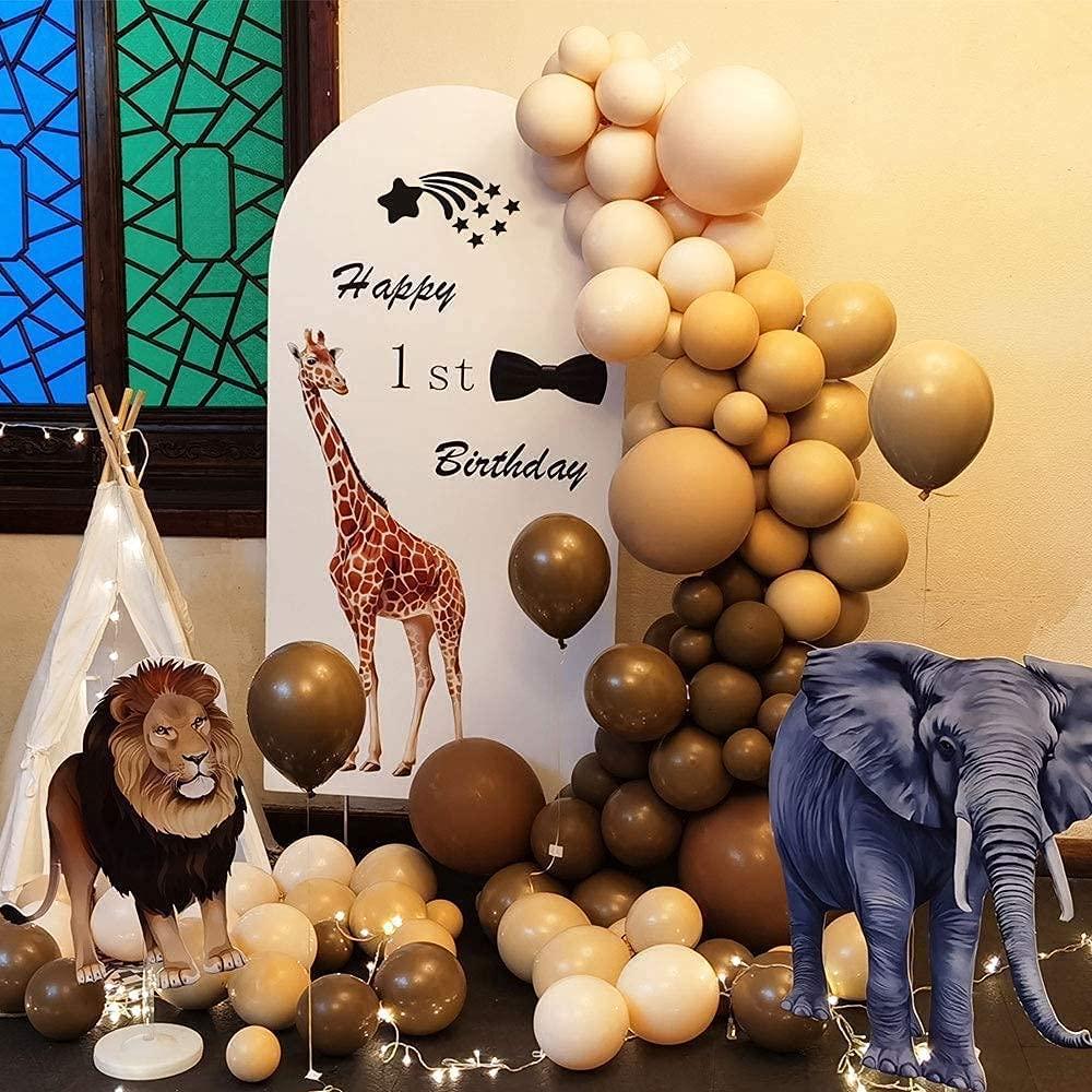 EASUTE Brown Balloons Garland Arch Kit Double-Stuffed Nude Balloons Tan Coffee Brown Blush Neutral Balloons Jungle Theme Woodland Baby Shower Birthday Party Decorations