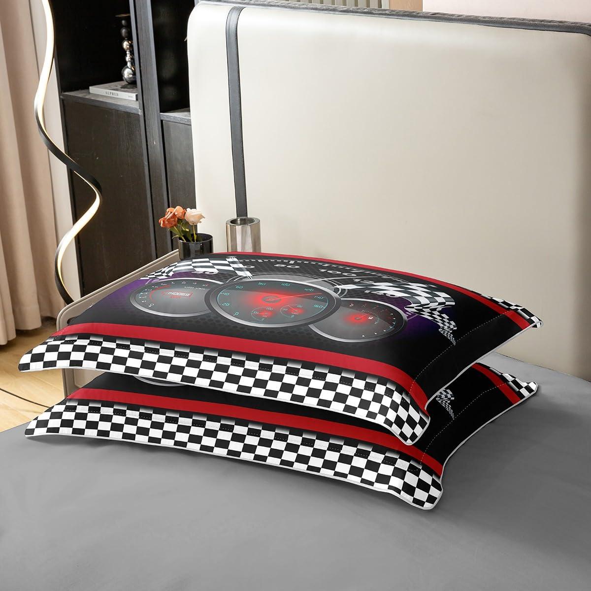Castle Fairy Castle Fairy Full Size Duvet Cover Set Racing Car Theme Comforter Cover Set 100% Pure Cotton Extreme Sports Duvet Cover Set Black White Checkered Flag Bedding Set 3 Pcs(No Comforter)
