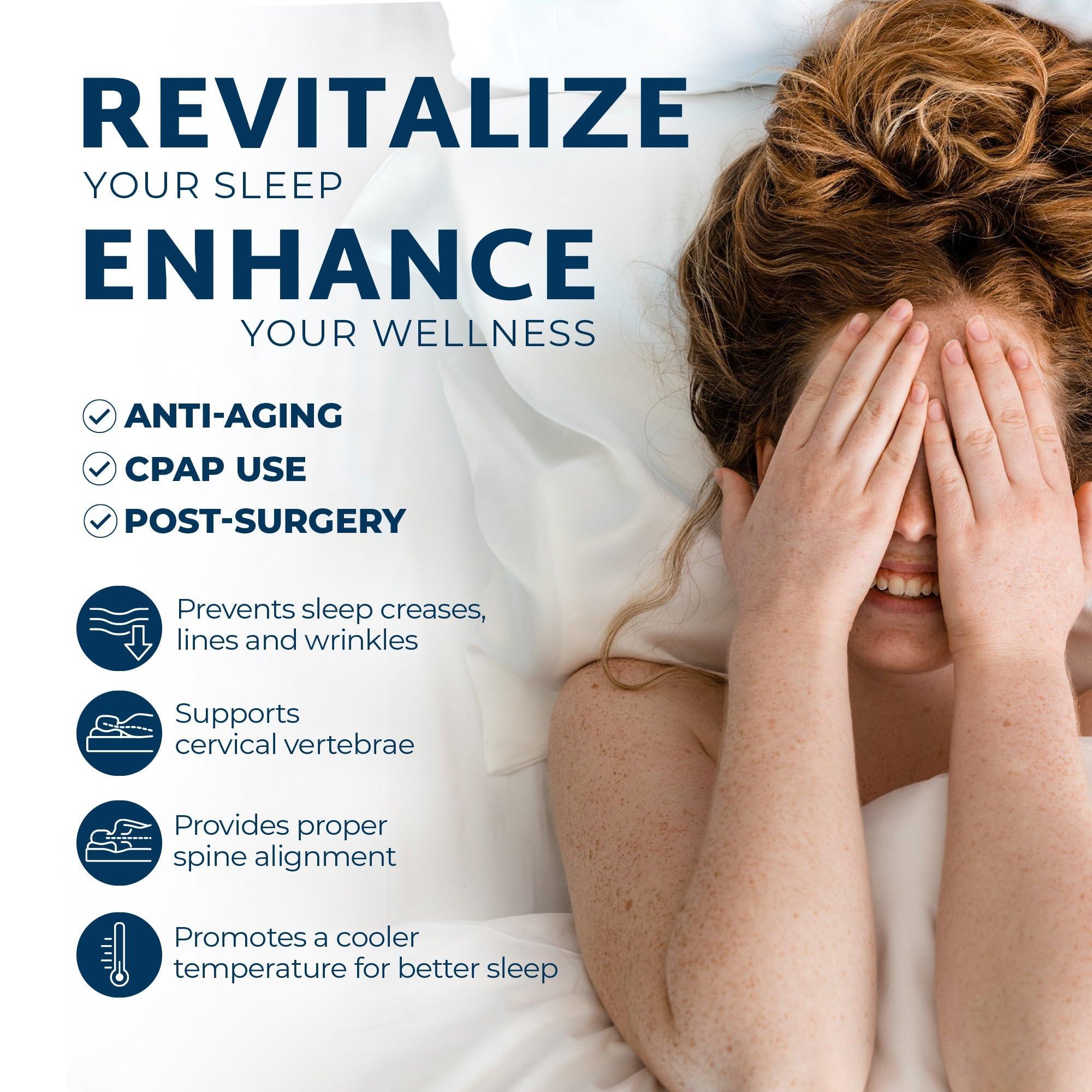 sleepwithme. sleepwithme. Pro Beauty Anti-Aging Pillow with Cooling Memory Foam Pillow for Back, Stomach, Neck - Firm Medium-High Loft