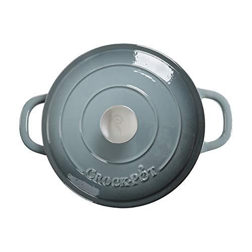 Crock-Pot Crock Pot Artisan 5 Quart Enameled Cast Iron Round Dutch Oven, Slate Gray