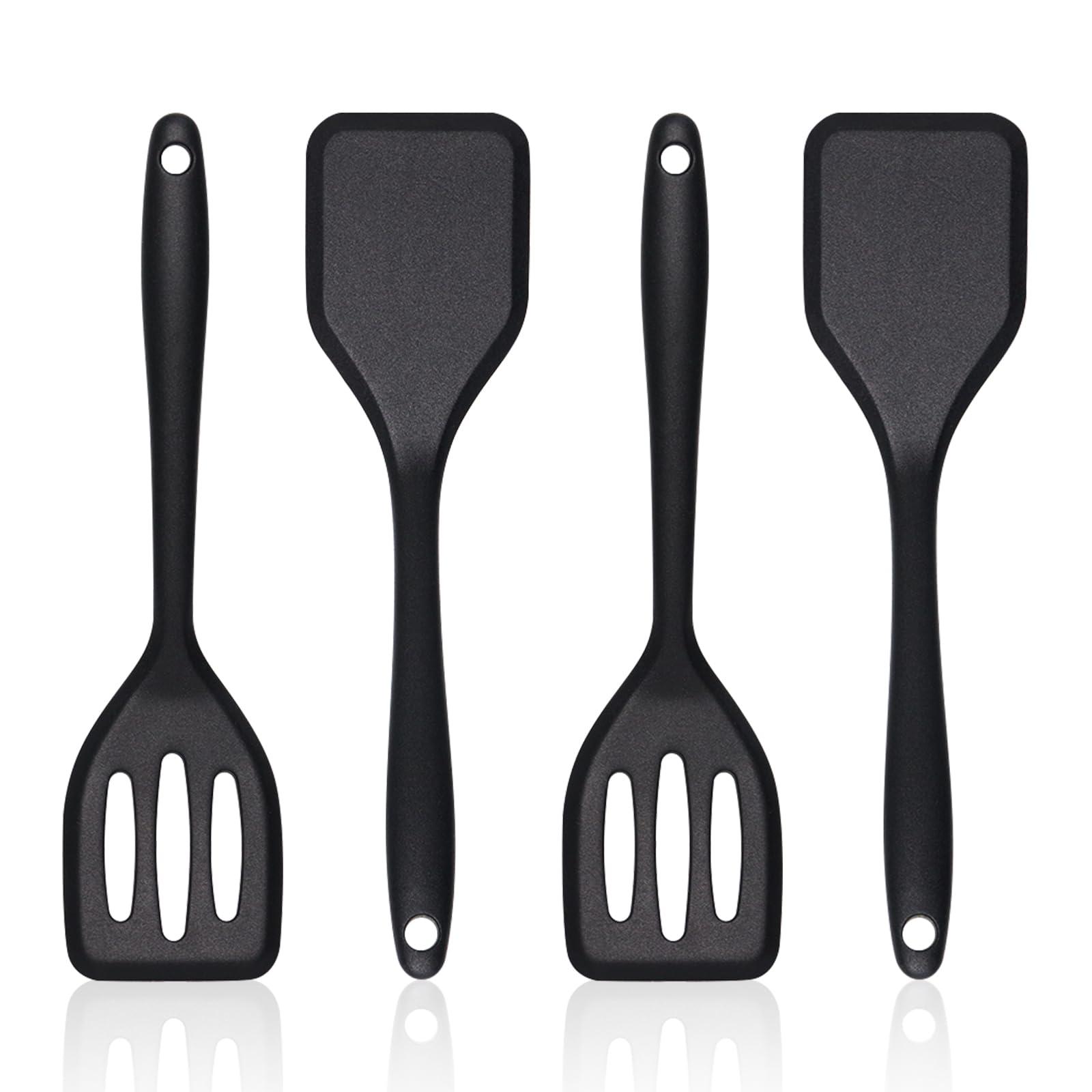 Pharamat Pharamat Small Silicone Serving Spatula Set of 4, Mini Silicone Spatula Turner for Kitchen Use, Small Silicone Spatulas for Egg, Steak, Pancake